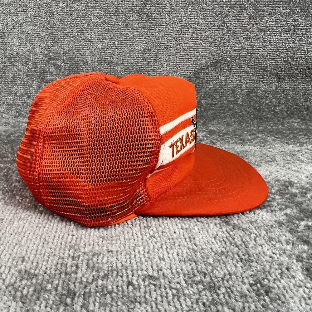 Vintage Texas Longhorns Hat Cap Mens One Size Orange NCAA Football Mesh Trucker - Picture 2 of 12